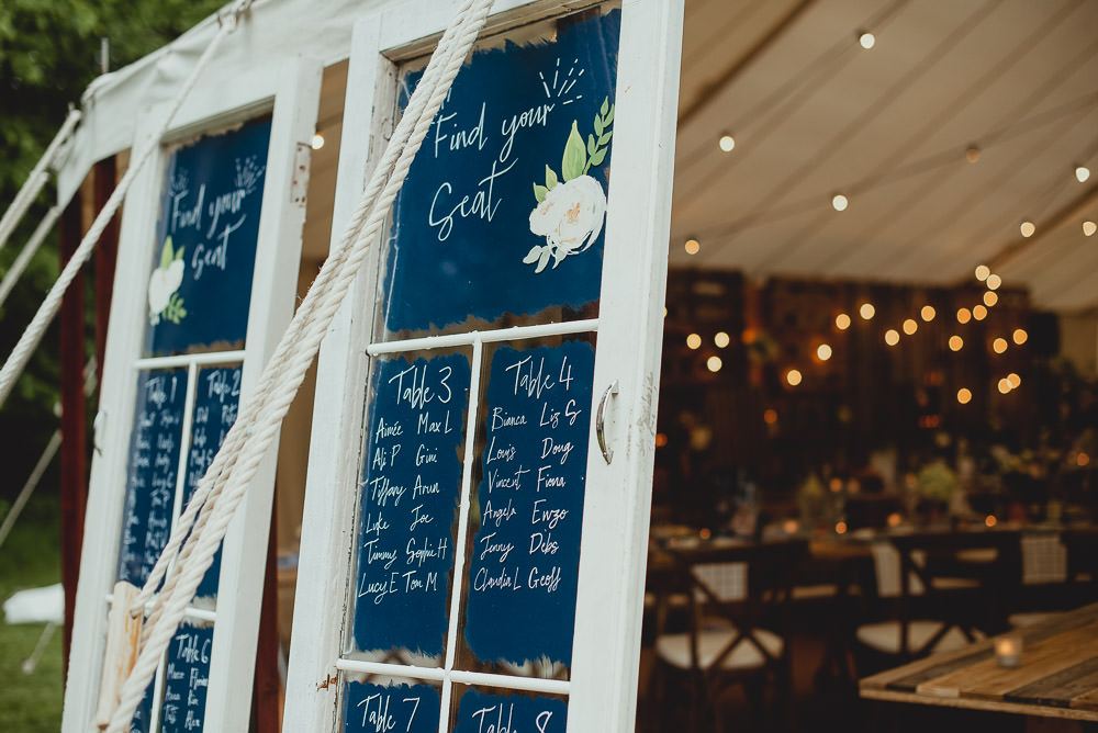 Window Pane Table Plan Painted Watercolour Weekend Long Wedding Georgia Rachael Photography