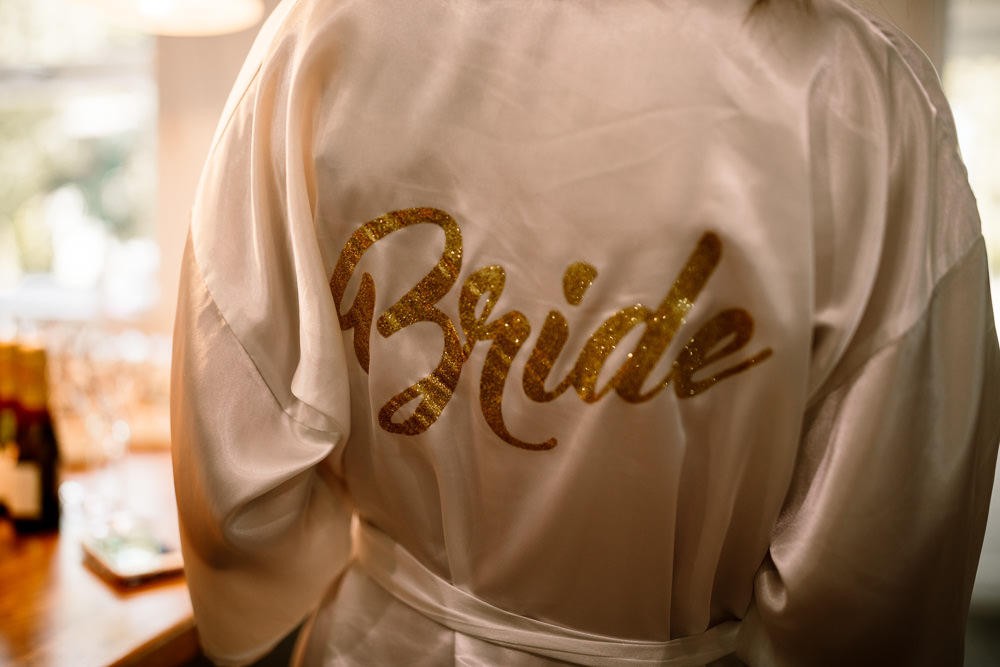 Bride Bridal Dressing Gown Robe Wharfedale Grange Wedding Hayley Baxter Photography