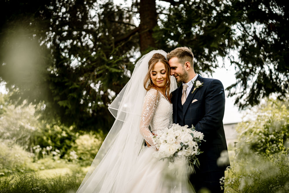 Groom Suit Navy Nude Tie Wharfedale Grange Wedding Hayley Baxter Photography