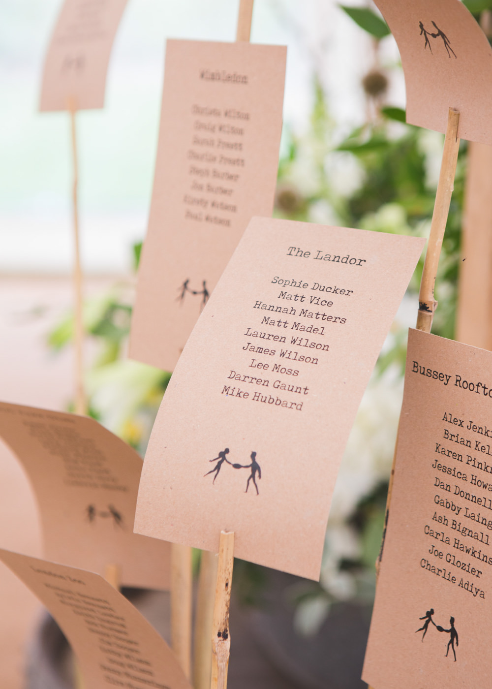 Seating Plan Table Chart Sticks Airbnb Wedding Pickavance Weddings