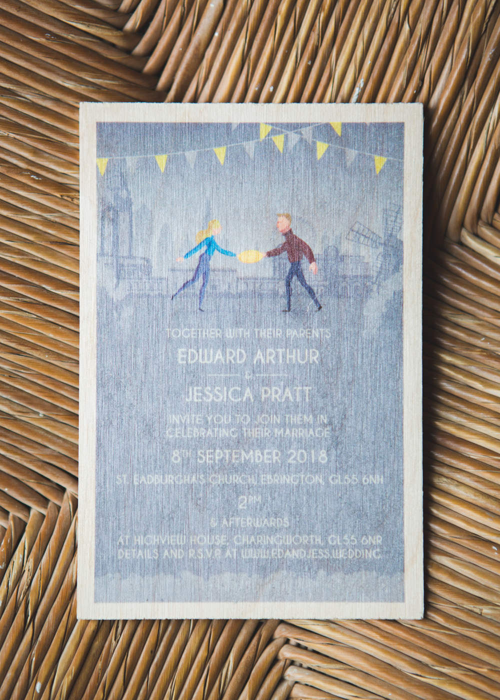 Stationery Invite Invitations Bunting Airbnb Wedding Pickavance Weddings