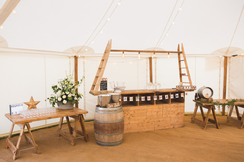 Wooden Ladder Bar Airbnb Wedding Pickavance Weddings