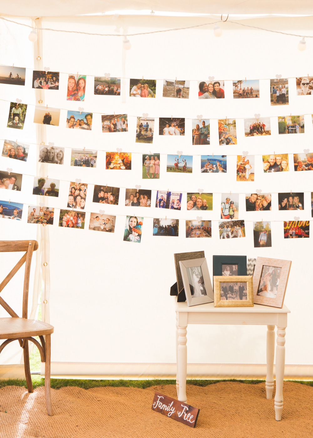 Photo Wall String Airbnb Wedding Pickavance Weddings