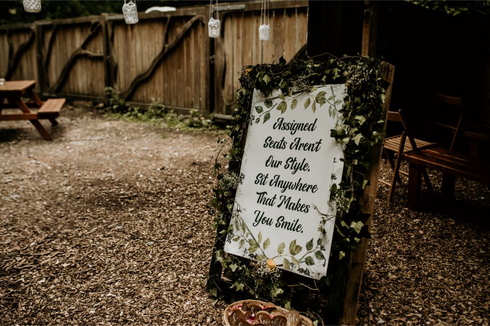 Ceremony Seating Sign Signage Signs Arnos Vale Wedding Chloe Mary Photography