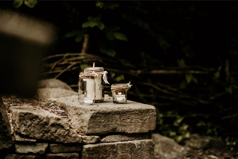 Candles Decor Arnos Vale Wedding Chloe Mary Photography