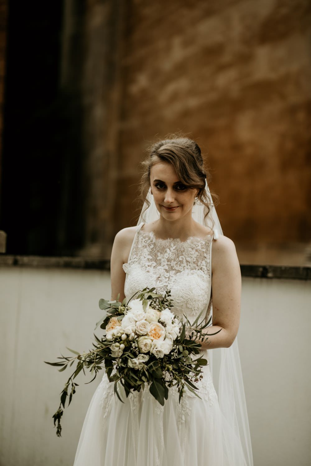 Bouquet Flowers Bride Bridal Rose Greenery Foliage Arnos Vale Wedding Chloe Mary Photography