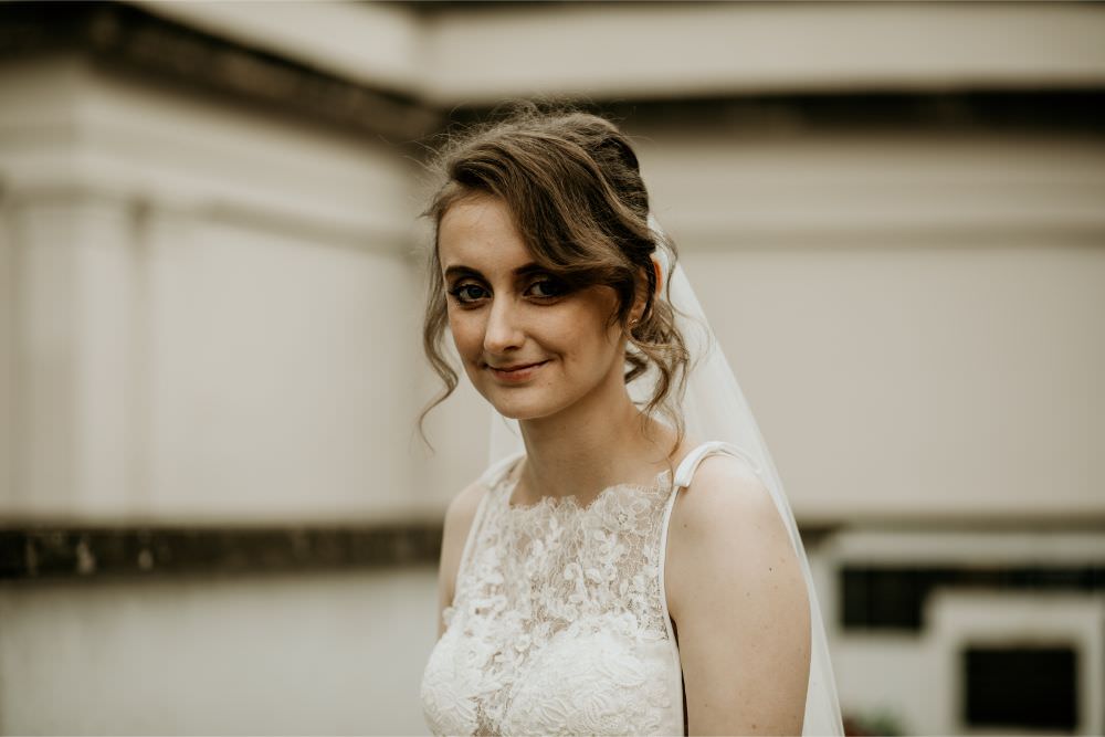 Bride Bridal Make Up Hair Style Up Do Arnos Vale Wedding Chloe Mary Photography