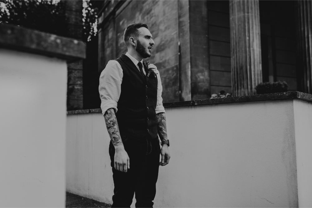 Groom Waistcoats Ties Jeans Arnos Vale Wedding Chloe Mary Photography