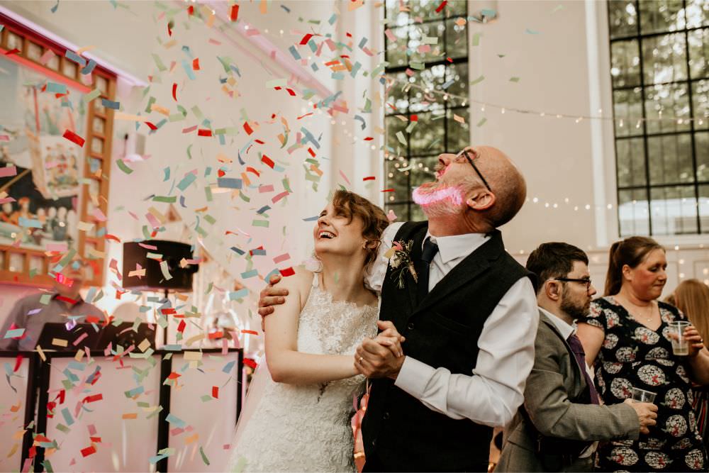 Confetti Cannon Dancefloor Arnos Vale Wedding Chloe Mary Photography