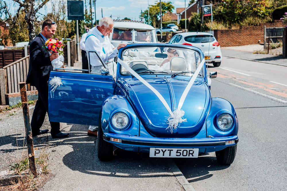 VW Beetle Car Transport Big Top Wedding Anna Pumer Photography