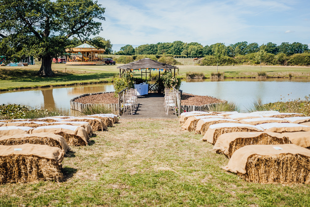 Outdoor Ceremony Hay Bales Big Top Wedding Anna Pumer Photography
