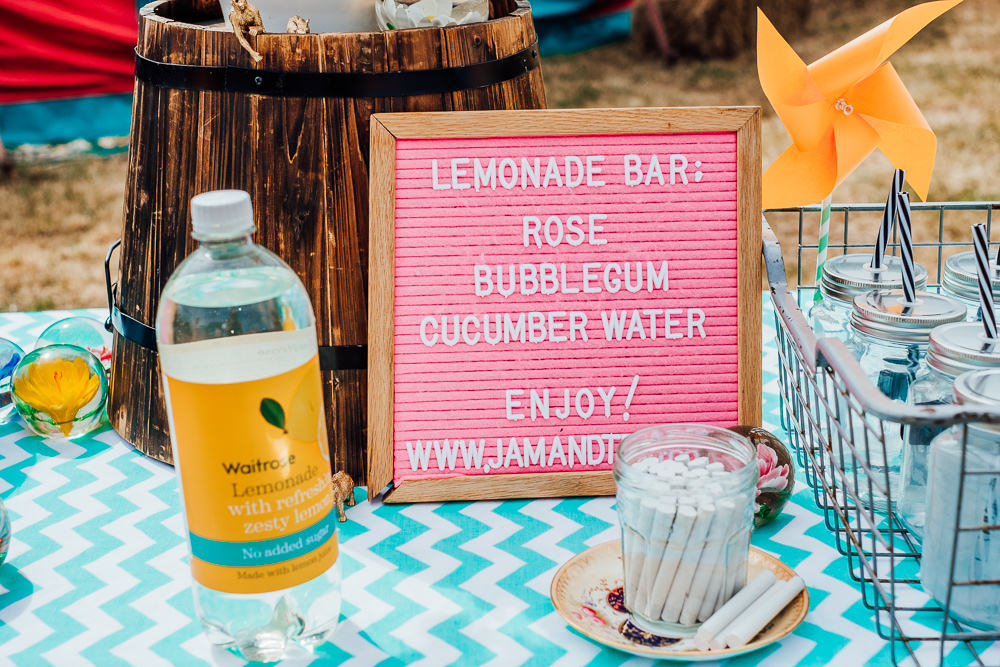 Lemonade Bar Drinks Stand Big Top Wedding Anna Pumer Photography