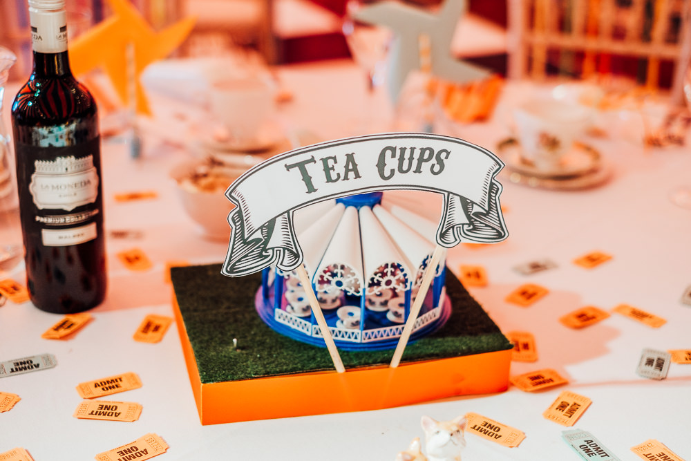 Fairground Ride Centrepieces Cut Out Decor Decoration Tables Big Top Wedding Anna Pumer Photography