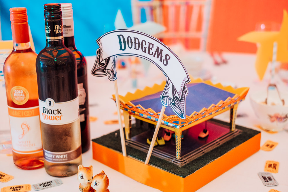 Fairground Ride Centrepieces Cut Out Decor Decoration Tables Big Top Wedding Anna Pumer Photography