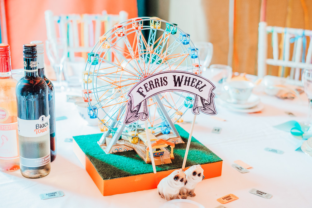 Fairground Ride Centrepieces Cut Out Decor Decoration Tables Big Top Wedding Anna Pumer Photography
