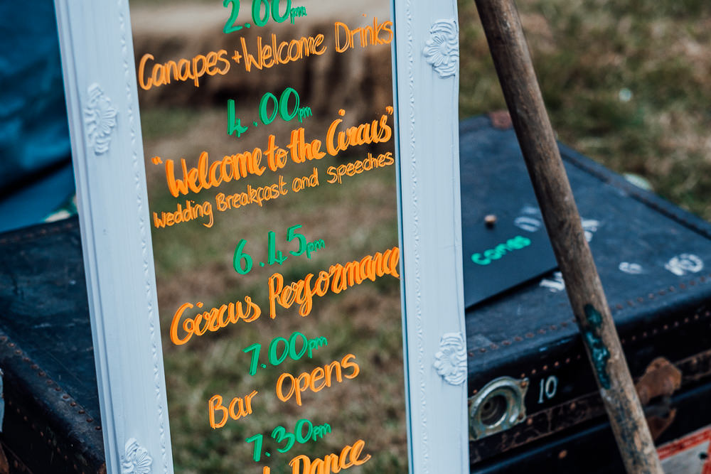 Mirror Sign Signs Signage Big Top Wedding Anna Pumer Photography