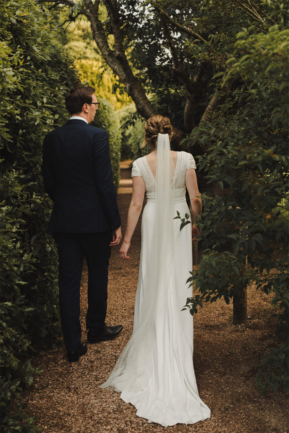 Dress Gown Bride Bridal Marylise Crochet Cap Sleeves Train Veil Cambo Estate Wedding Anna Urban Wedding Photography