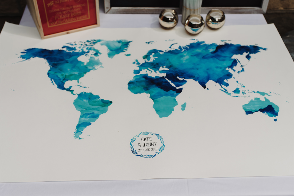 Map Travel Guest Book Cambo Estate Wedding Anna Urban Wedding Photography