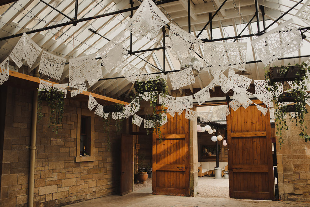 Mexican Lace Bunting Decor Cambo Estate Wedding Anna Urban Wedding Photography