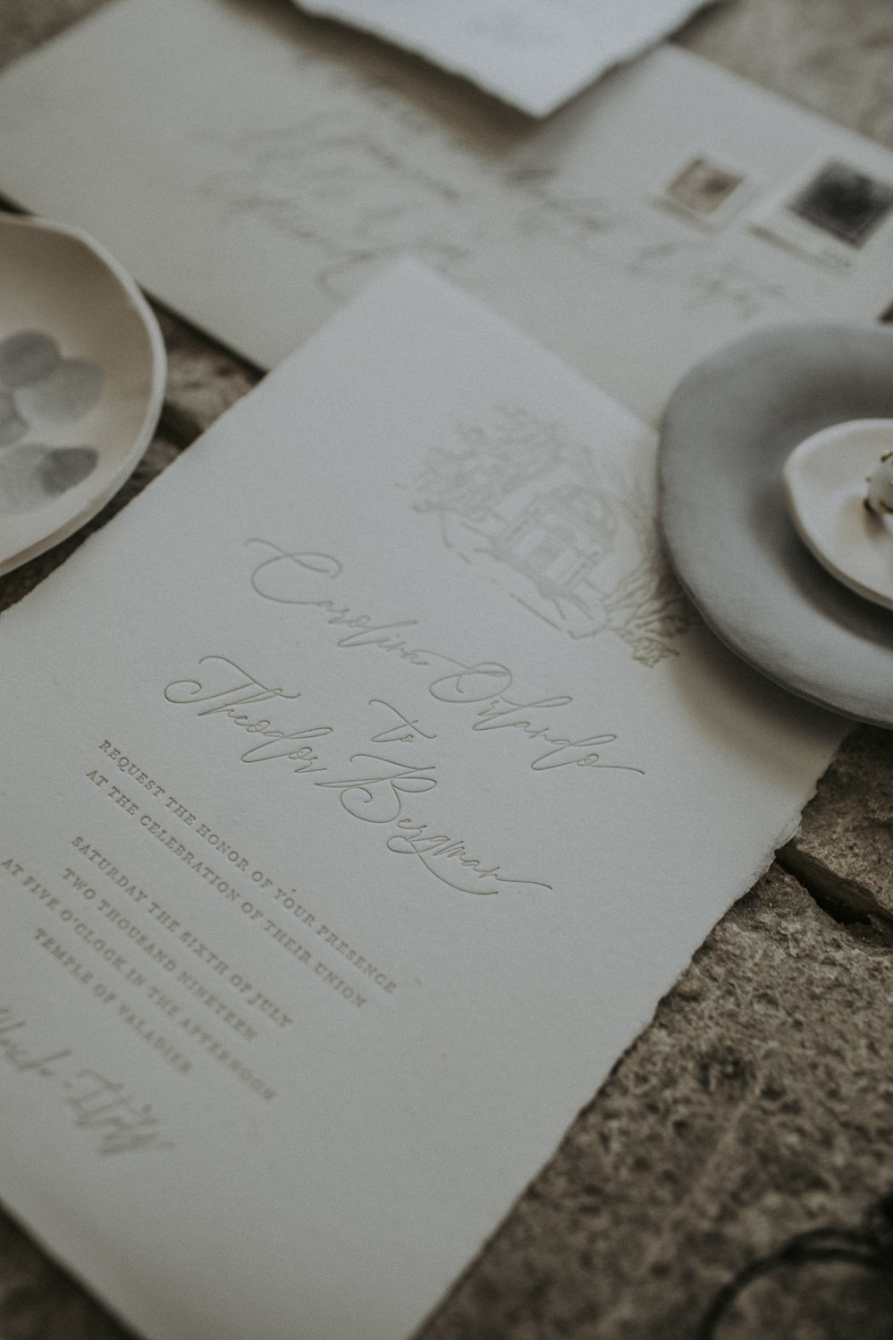 Stationery Invite Invitations Flat Lay Organic Natural Calligraphy Letterpress Cave Wedding Ideas Vanessa Illi Photographer