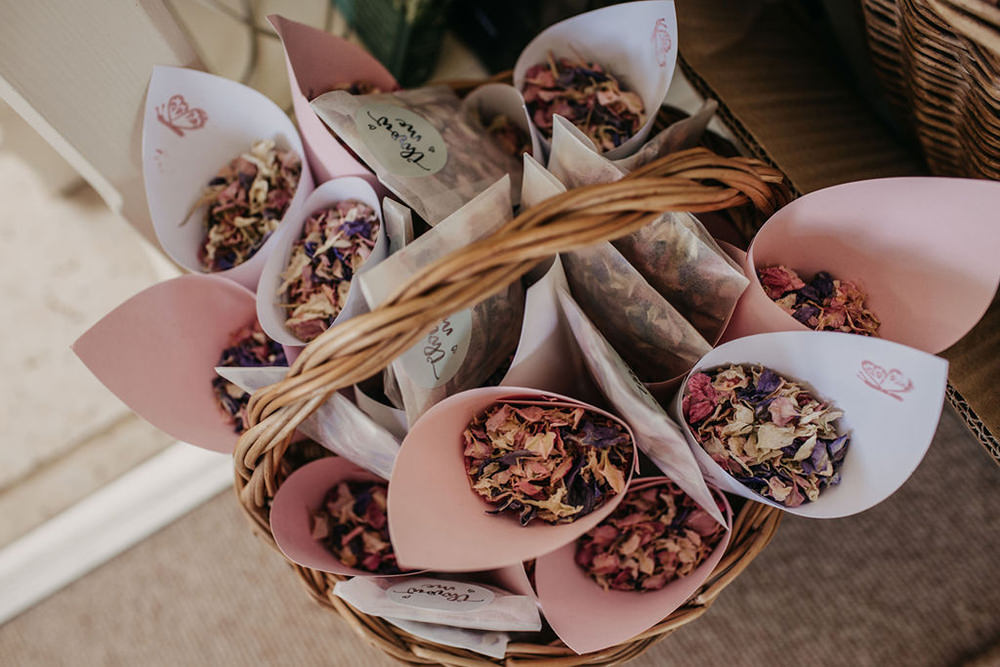 Confetti Cones Basket Celeste Marquee Wedding Sarah Longworth Photography