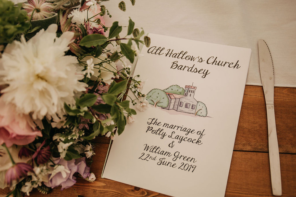 Order Of Service Booklet Celeste Marquee Wedding Sarah Longworth Photography
