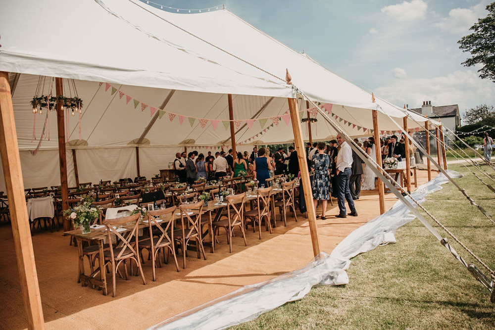 Pole Tent Open Side Celeste Marquee Wedding Sarah Longworth Photography