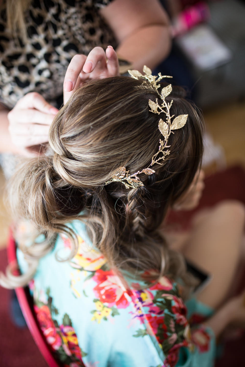 Gold Hair Vine Crown East Quay Wedding Florence Berry Photography