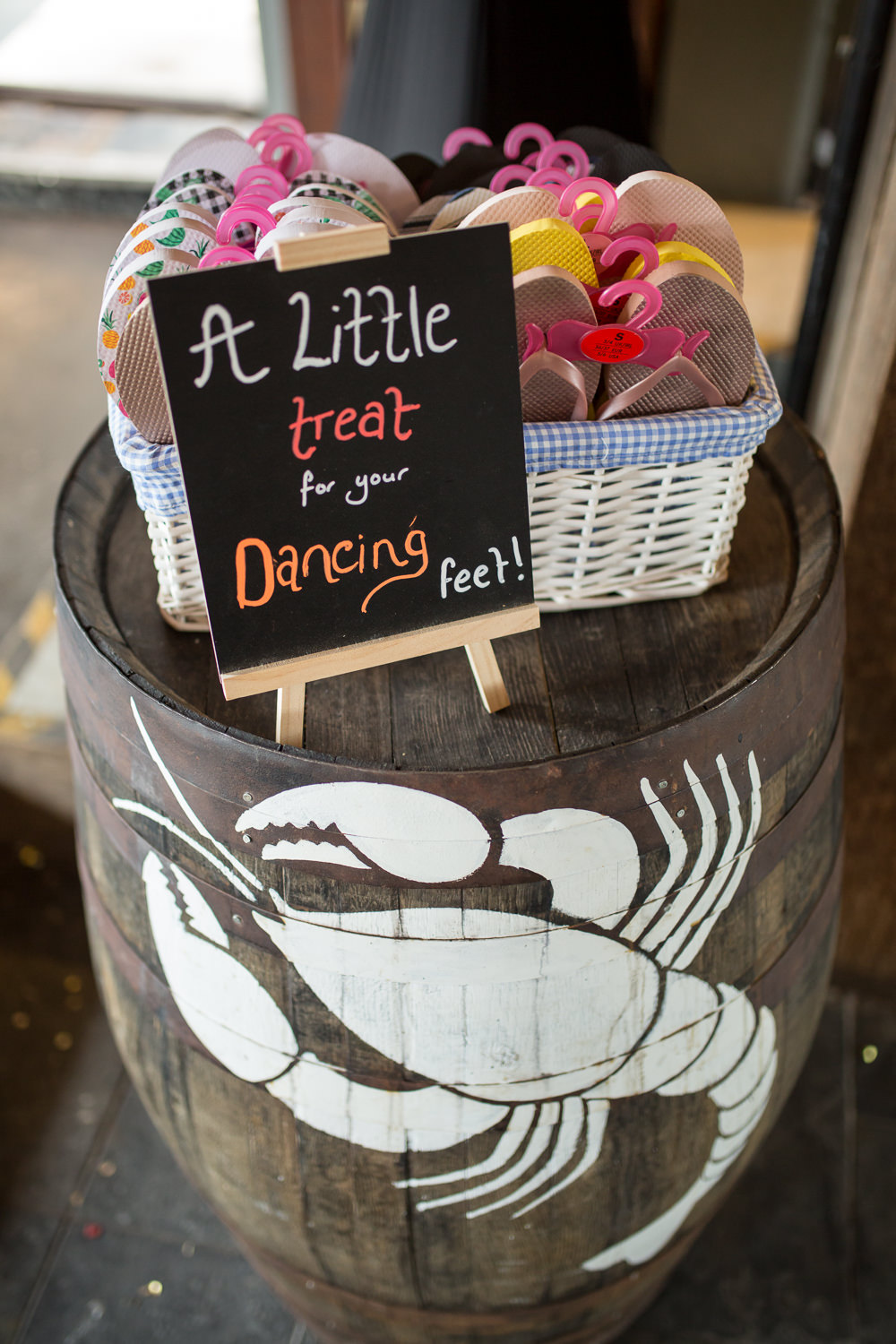 Dancing Feet Flip Flops Chalk Board East Quay Wedding Florence Berry Photography
