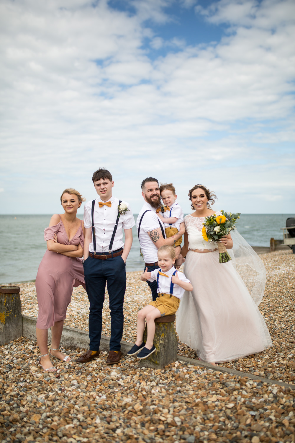Bride Bridal Lace Cap Sleeve Separates Top Skirt Bow Tie Braces Groom Veil Page Boy Shorts Pink Bridesmaids Dress East Quay Wedding Florence Berry Photography