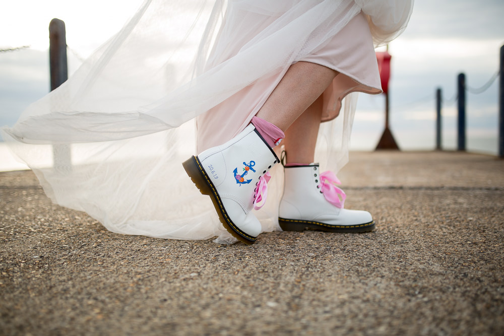Personalised Dr Martins Boots Nautical East Quay Wedding Florence Berry Photography