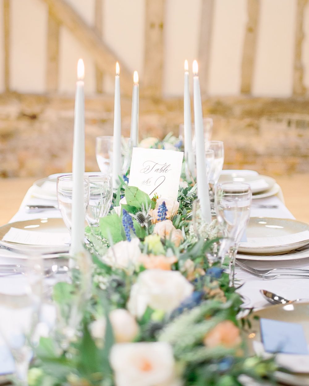 Tablescape Table Decor Decoration Peach Flowers Greenery Foliage Candles Runner Swag Elegant Wedding Ideas Yll Weddings