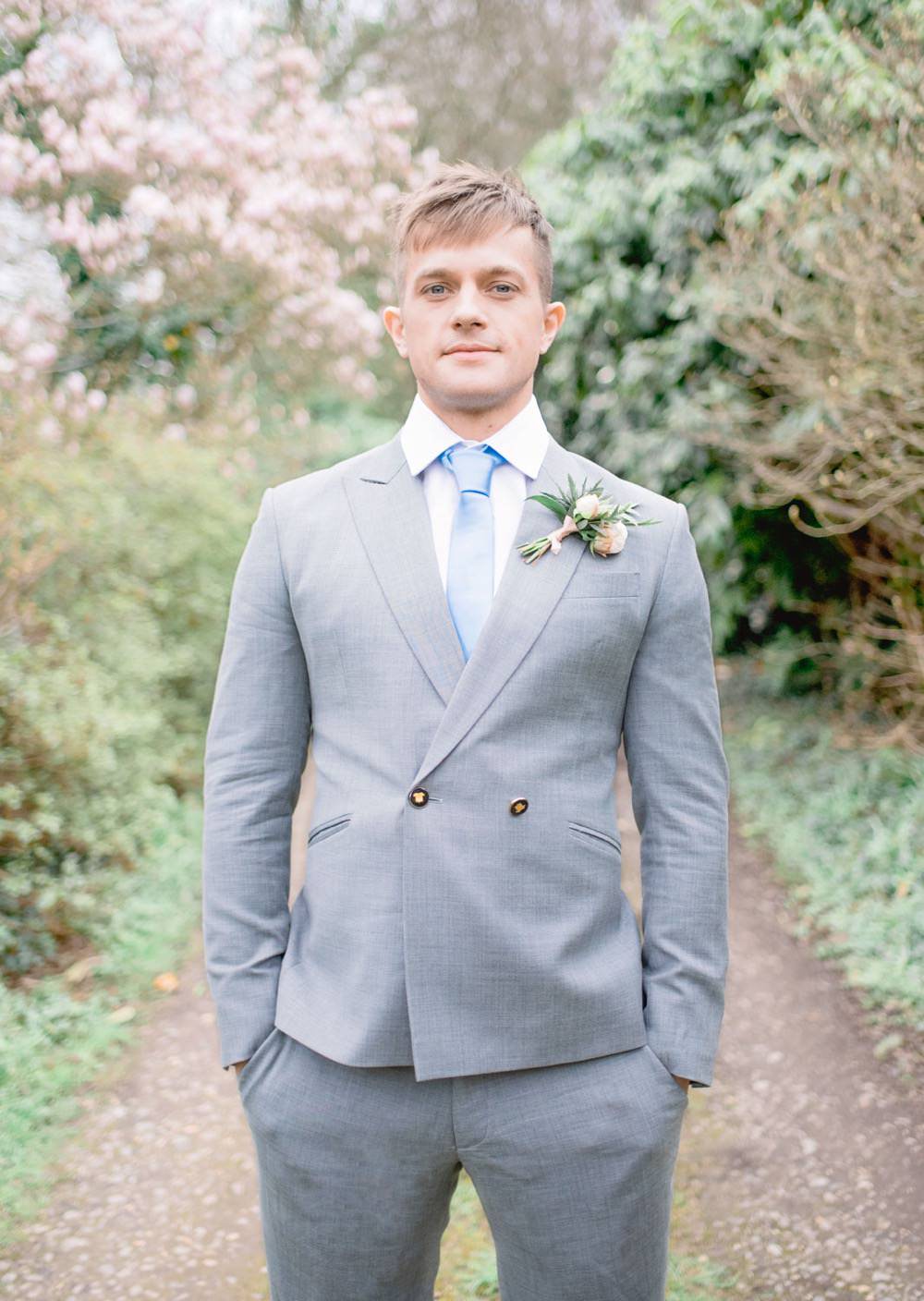 Groom Suit Grey Double Breasted Blue Tie Elegant Wedding Ideas Yll Weddings