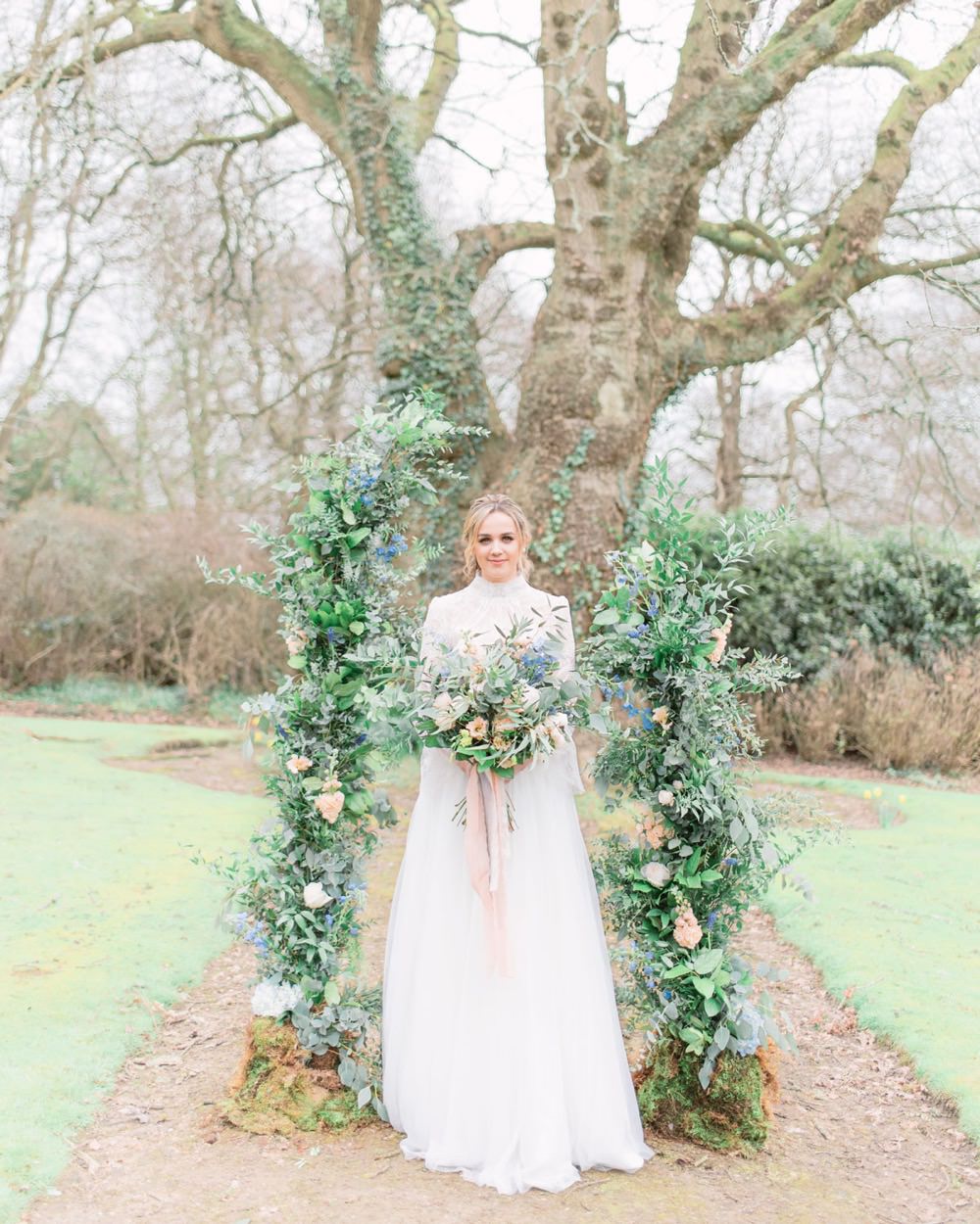 Unstructured Flower Arch Peach Greenery Foliage Backdrop Natural Elegant Wedding Ideas Yll Weddings