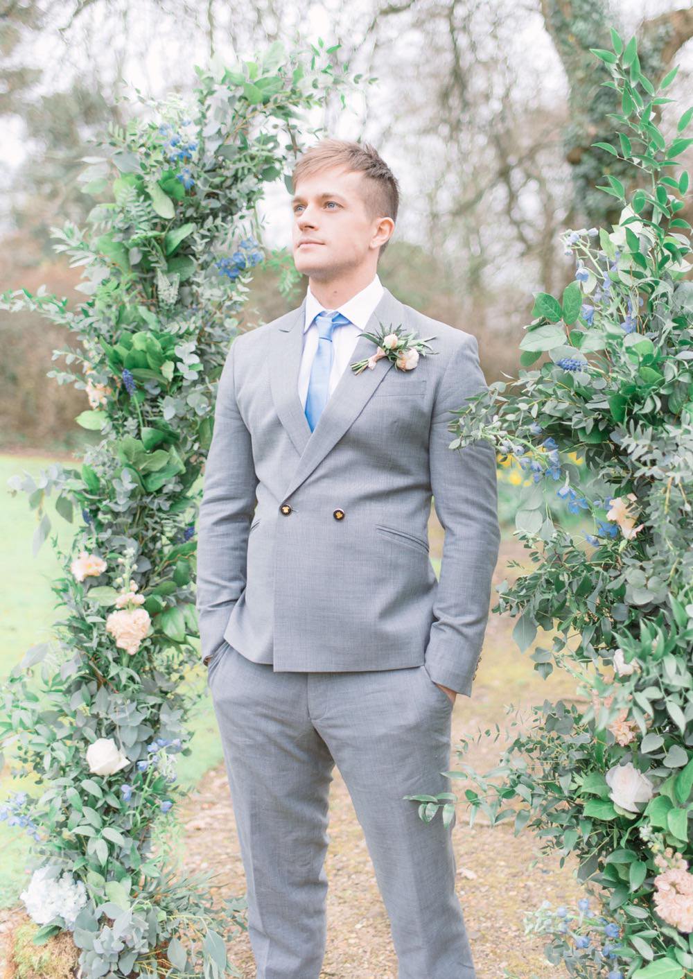 Groom Suit Grey Double Breasted Blue Tie Elegant Wedding Ideas Yll Weddings