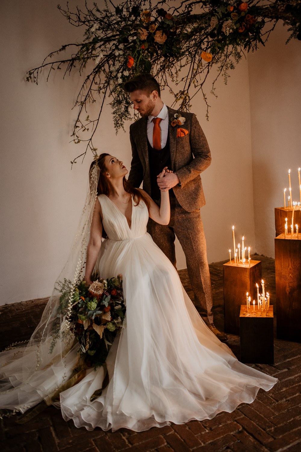 Dress Gown Bride Bridal Organza Crown Veil Elopement Wedding Ideas Oilvejoy Photography