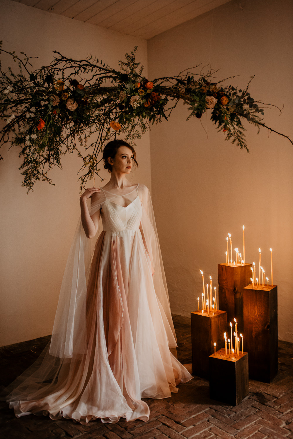 Bridesmaid Bridesmaids Dress Dresses Burnt Orange Cape Veil Elopement Wedding Ideas Oilvejoy Photography