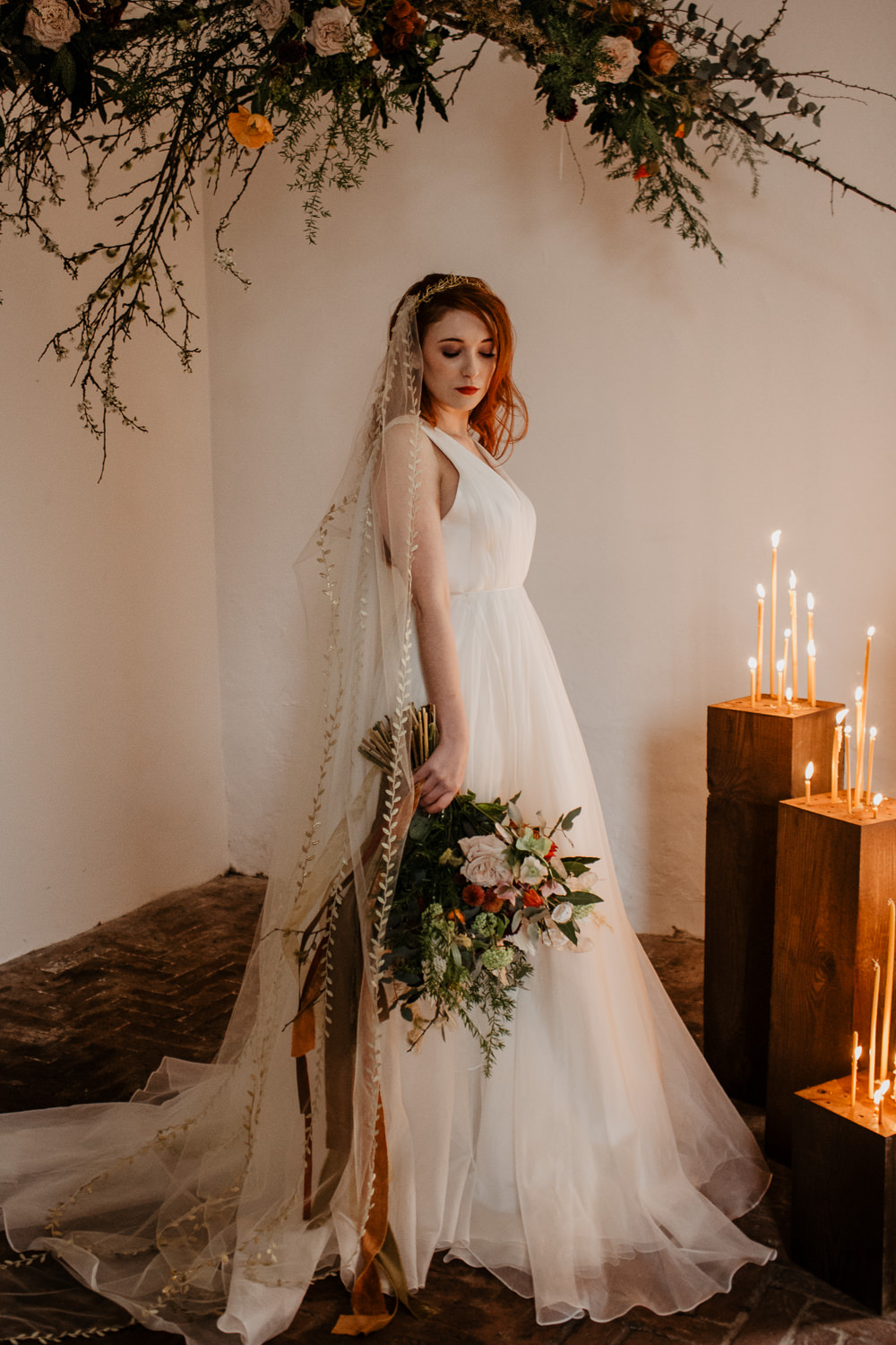 Dress Gown Bride Bridal Organza Crown Veil Elopement Wedding Ideas Oilvejoy Photography