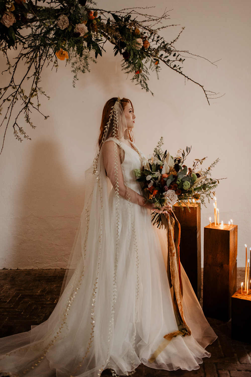 Dress Gown Bride Bridal Organza Crown Veil Elopement Wedding Ideas Oilvejoy Photography