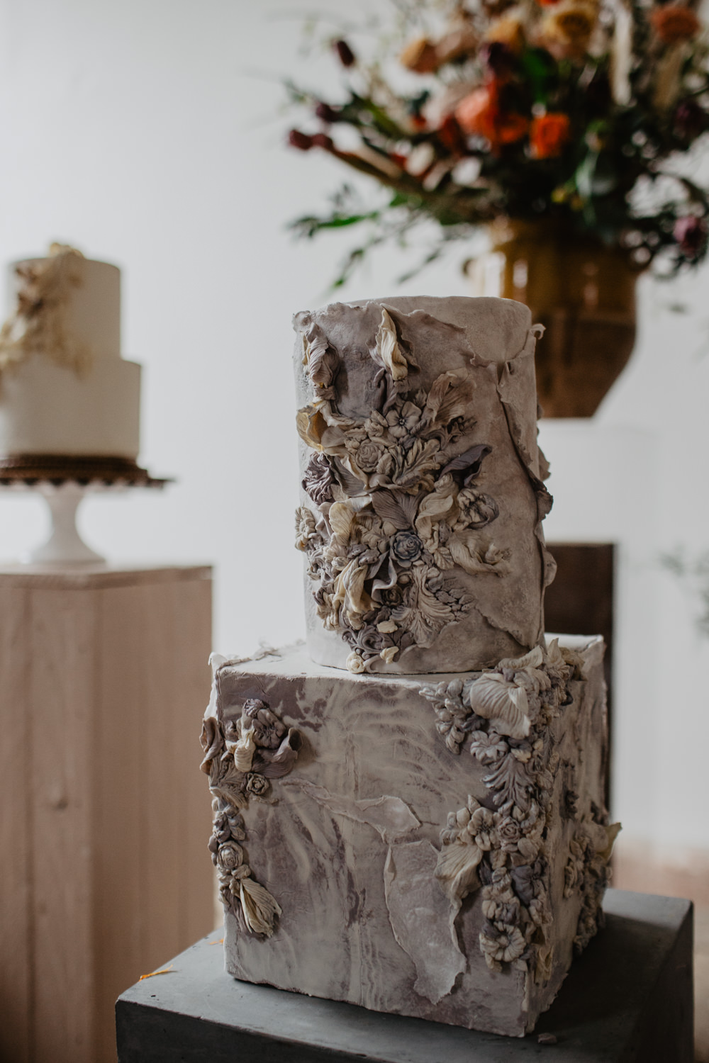 Cake Cakes Pottery Fabric Earthy Grey Elopement Wedding Ideas Oilvejoy Photography
