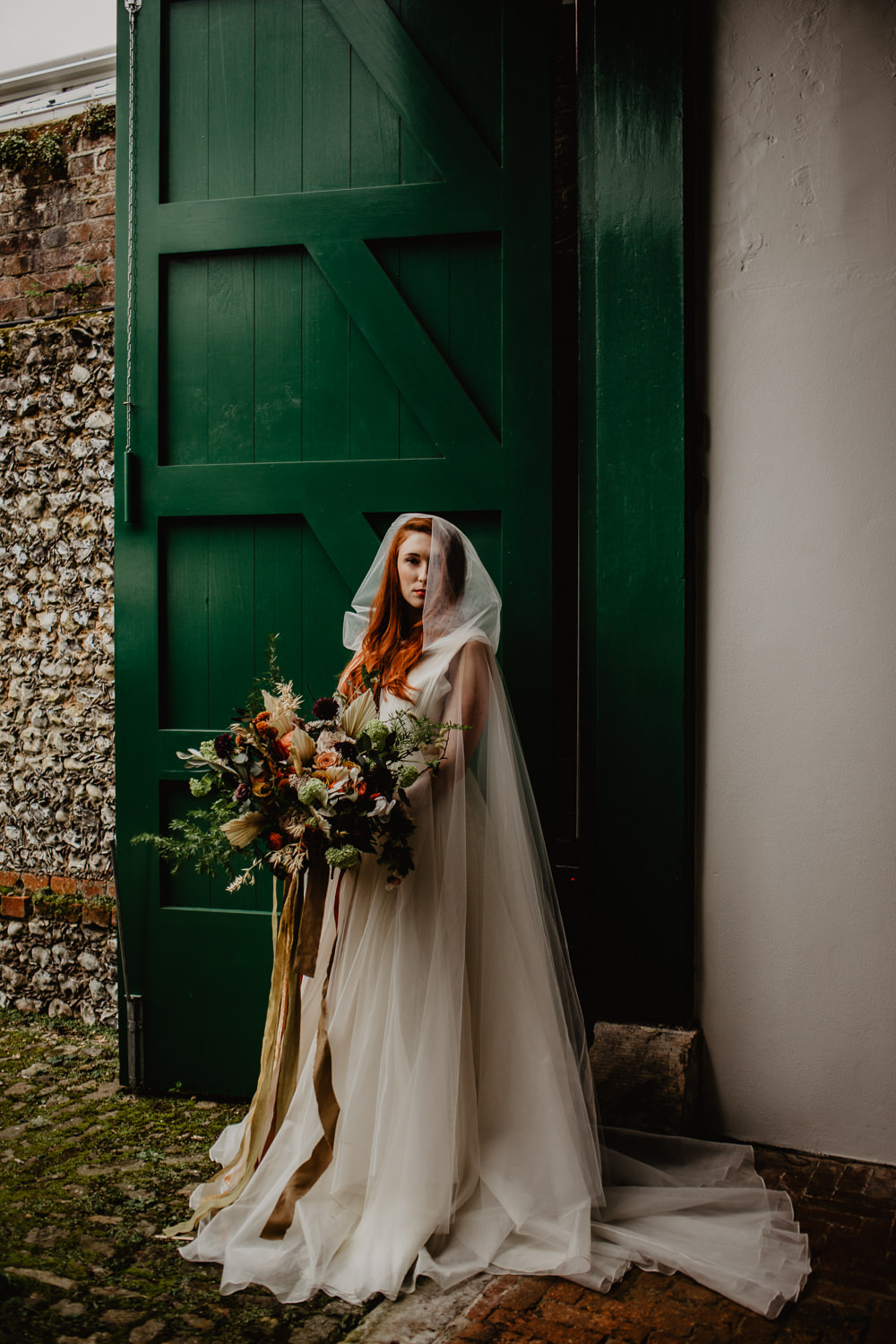 Dress Gown Bride Bridal Organza Ballet Cape Veil Hood Elopement Wedding Ideas Oilvejoy Photography