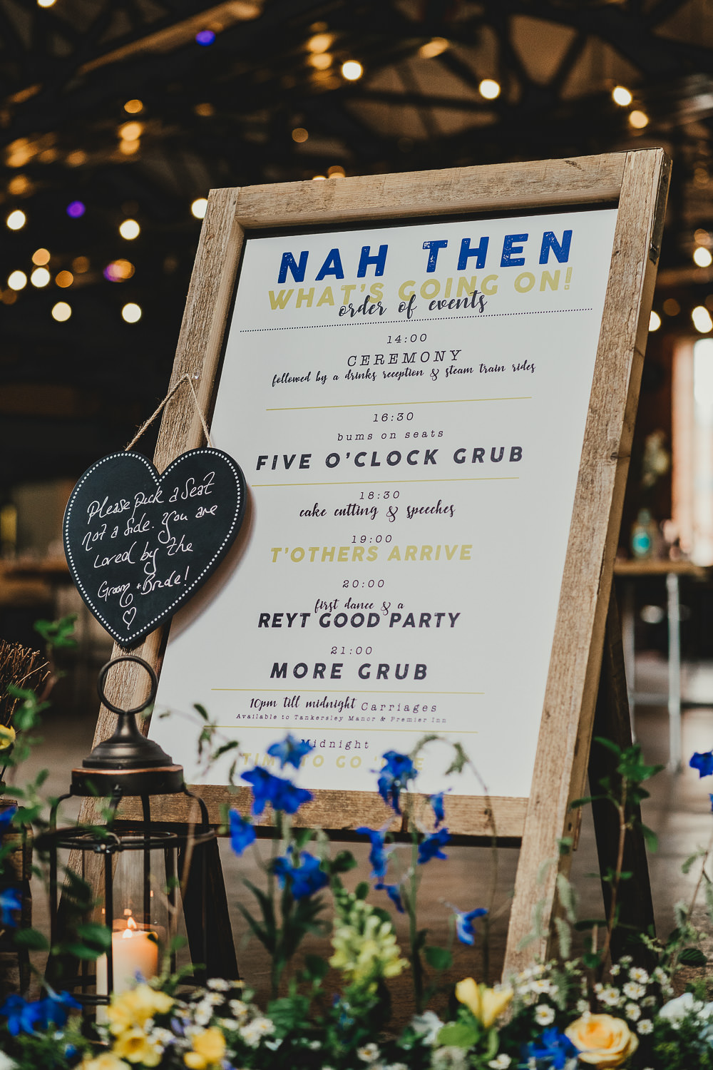 Order of the Day Sign Signs Signage Elsecar Heritage Centre Wedding Ayesha Photography