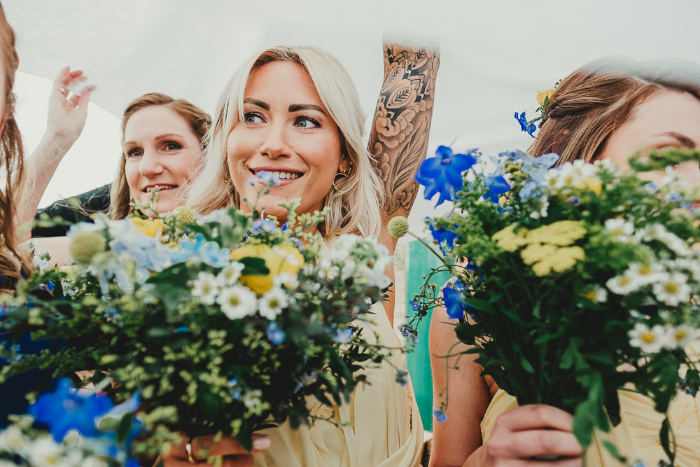 Bouquet Flowers Bride Bridal Bridesmaid Wildflower Daisy Elsecar Heritage Centre Wedding Ayesha Photography