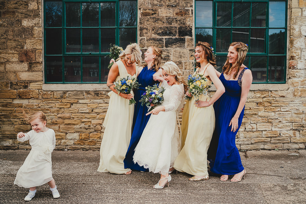 Bridesmaids Bridesmaid Dress Dresses Yellow Navy Elsecar Heritage Centre Wedding Ayesha Photography