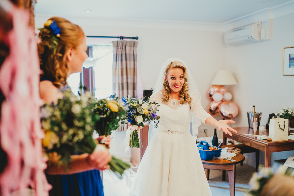 Bride Bridal Dress Gown Louise Bentley Tea Length Lace Short Elsecar Heritage Centre Wedding Ayesha Photography