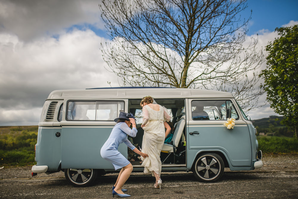 VW Camper Van Bridal Transport Hargate Hall Wedding Pixies in the Cellar