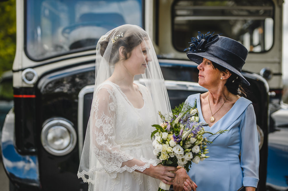Bride Bridal Scoop Neck Lace Sleeve Dress Gown Lace Edge Veil Bouquet Hargate Hall Wedding Pixies in the Cellar