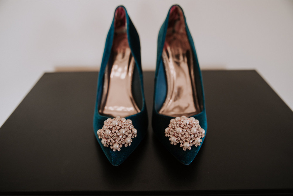 Blue Shoes Bride Bridal Holmes Mill Wedding Siobhan Amy Photography