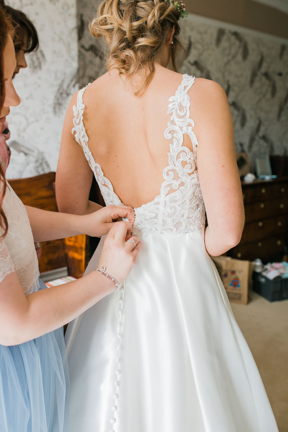 Lace Detail Low Back Bride Bridal Dress Gown Lincolnshire Tipi Wedding Jessy Jones Photography