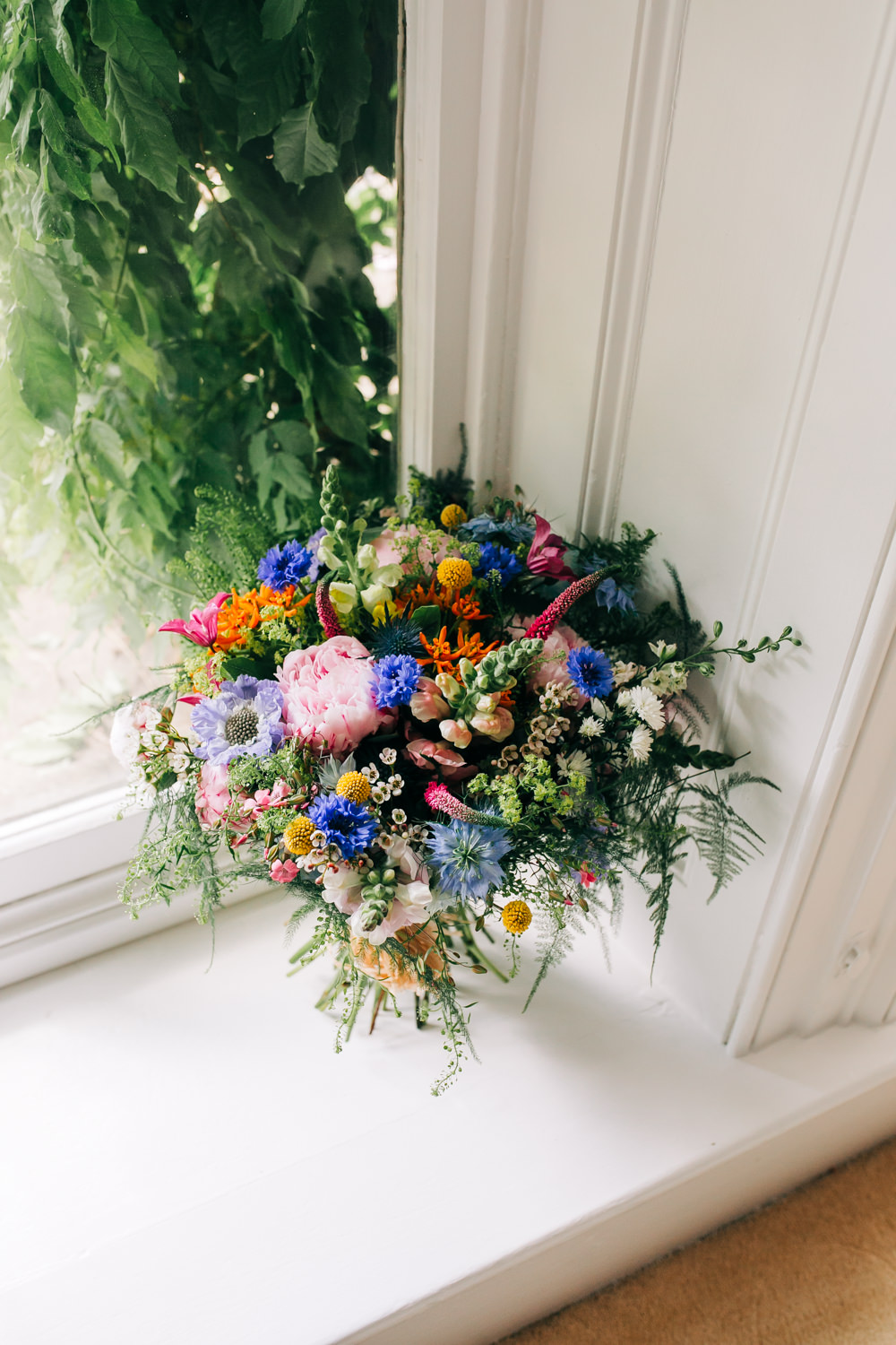 Multicoloured Wildflower Bouquet Bride Bridal Lincolnshire Tipi Wedding Jessy Jones Photography